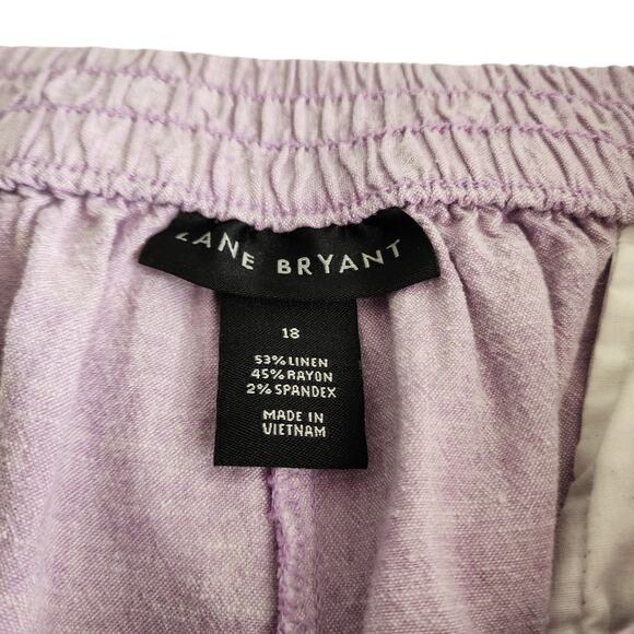 Lane Bryant Womens Linen Blend Slim Leg Ankle Pants Plus Size 18 Lavender Purple - Picture 6 of 11